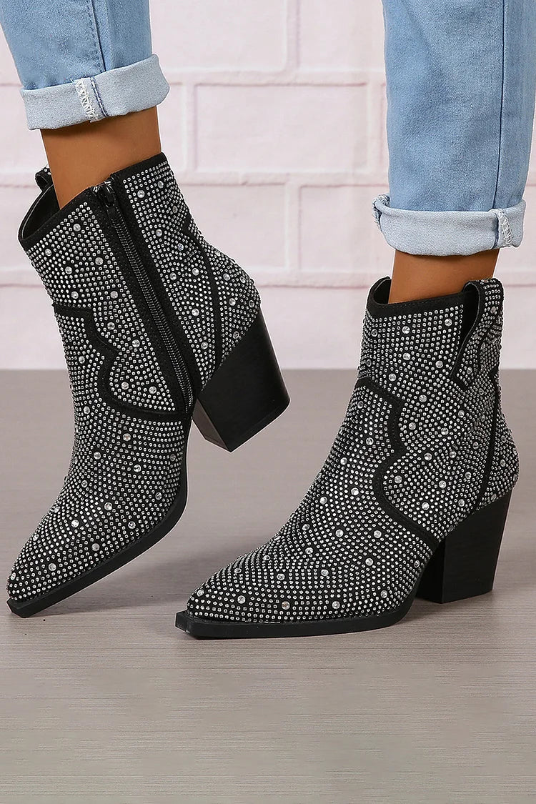 Melas | Eleganckie botki z patchworkiem i zamkiem