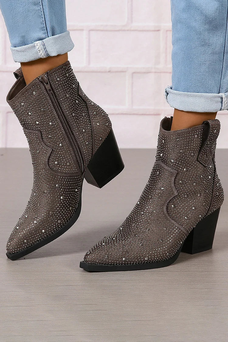 Melas | Eleganckie botki z patchworkiem i zamkiem