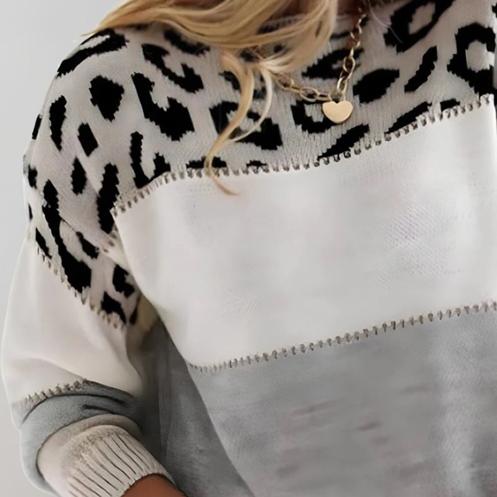 Charlene | Sweter w wzór lamparta