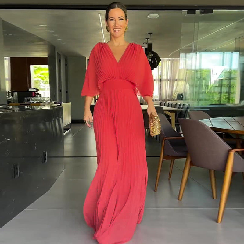 Zarya | Idealna maksimalna sukienka z prążkowanym wzorem na każdą porę roku