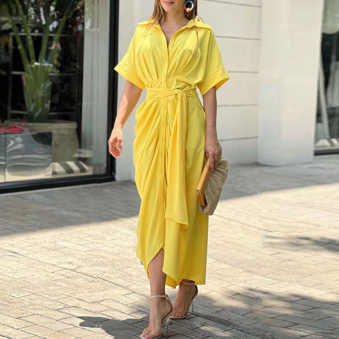 Nina | Elegancka sukienka maxi z kokardą